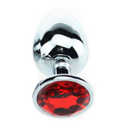 Generique Plug bijou Spolly Large - Rouge 8.5 x 3.9cm
